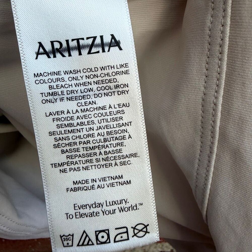 Aritzia Original Contour Flourish Top cream Ruched Square neck XL NEW - Picture 10 of 12